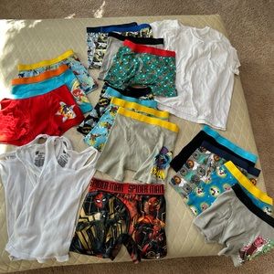LOT of boys size 6 boxer briefs and undershirts